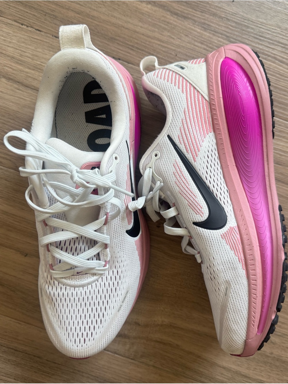 Nike Women’s White and Pink Vomeros
